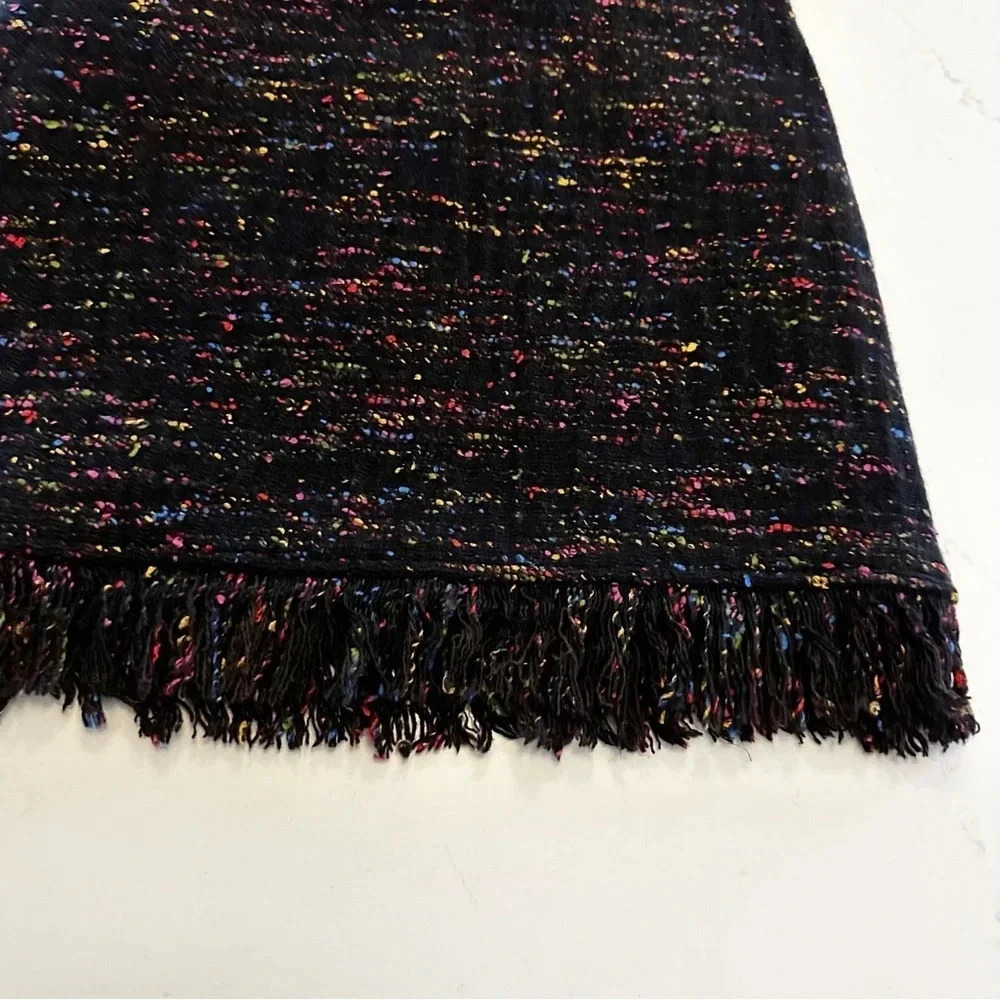 GANNI Rainbow Tweed Wool Fringe Mini Skirt | 34 | US 2 - Picture 6 of 13